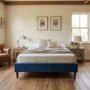Velvet Blue Bed Frame