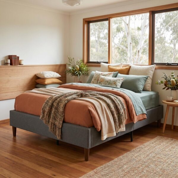 Bed Frame Mattress Foundation (Dark Grey)