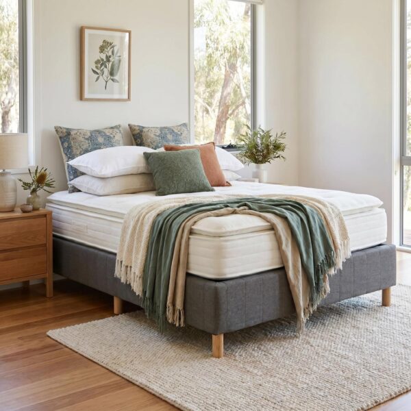 Metal Bedframe Mattress Foundation (Dark Grey)