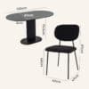 Eclipse Oval Black Dining Set with Charcoal Sherpa Chairs - Thumbnail Image 14