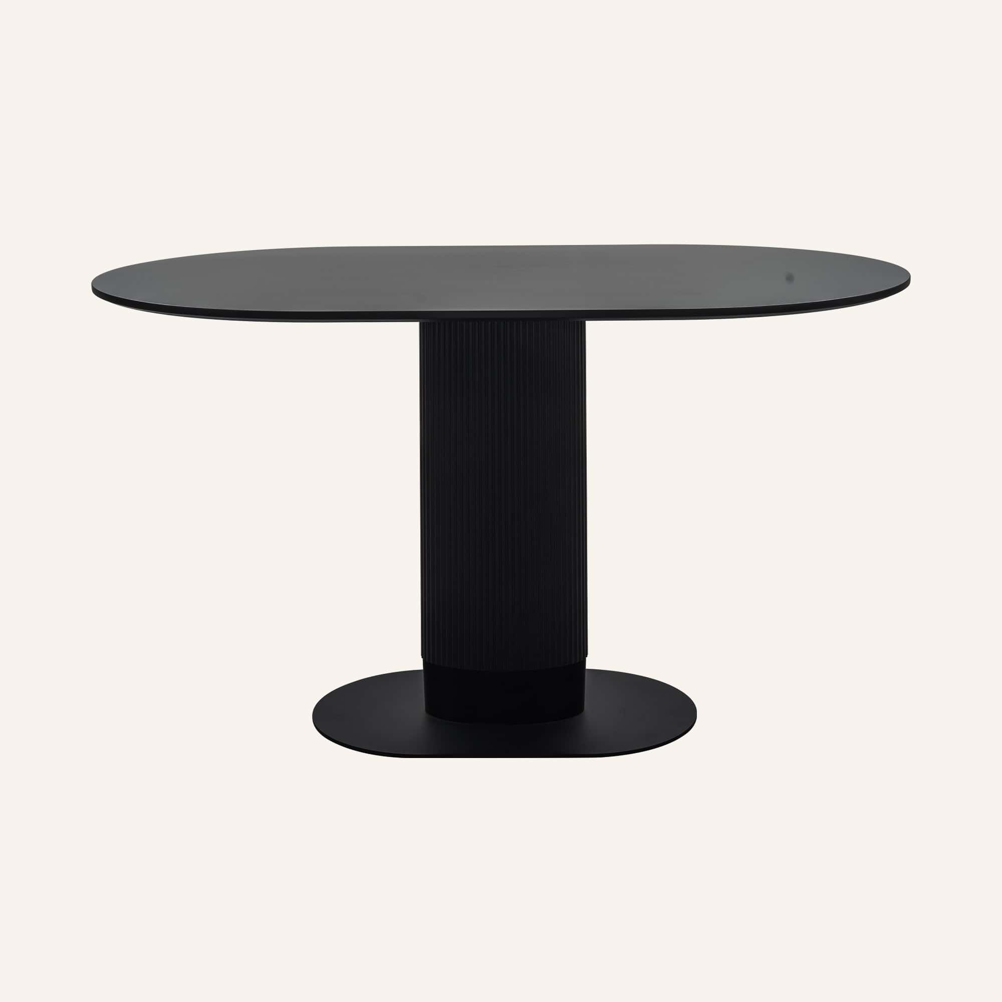 Eclipse Oval Black Dining Set with Charcoal Sherpa Chairs - Image 7