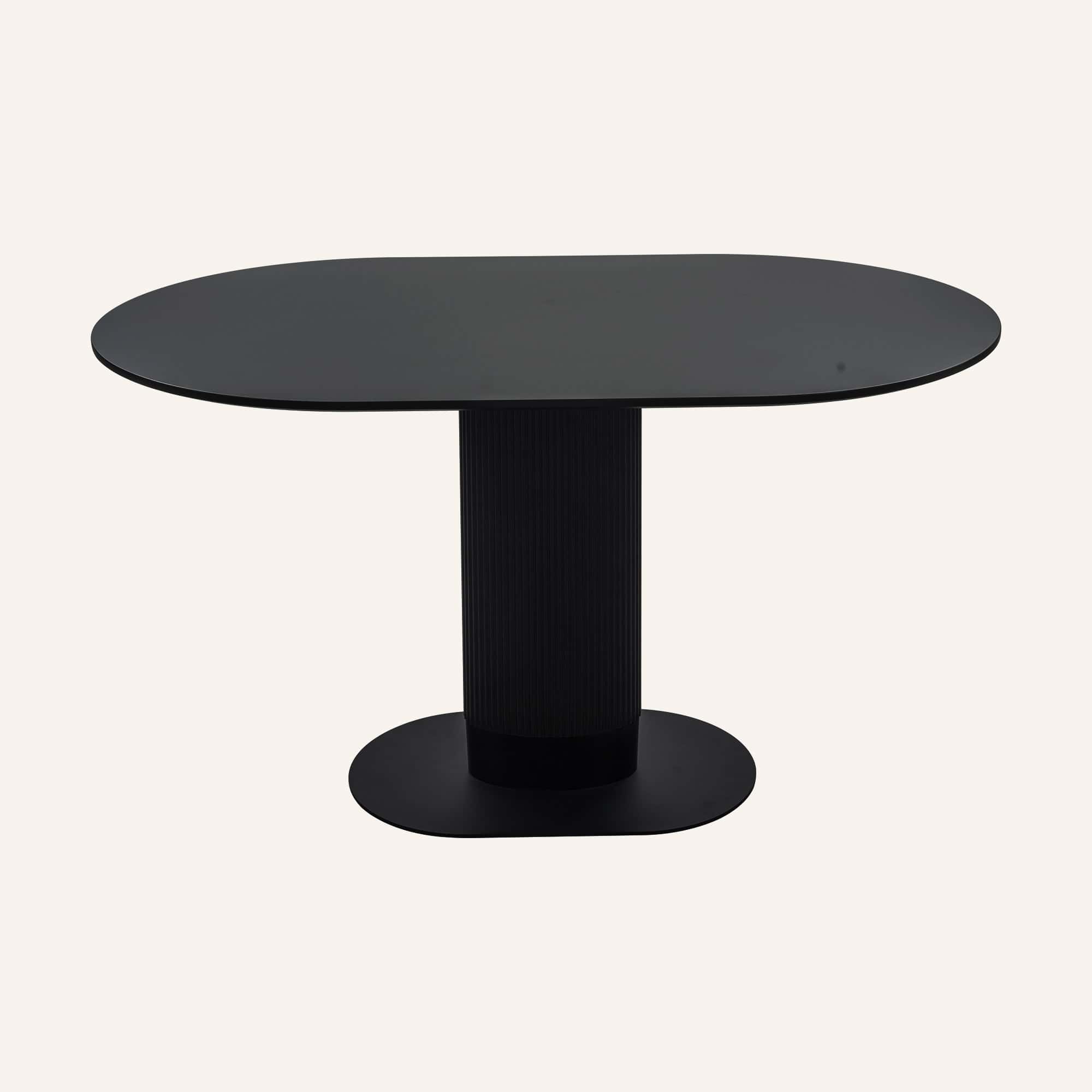 Eclipse Oval Black Dining Set with Charcoal Sherpa Chairs - Image 6