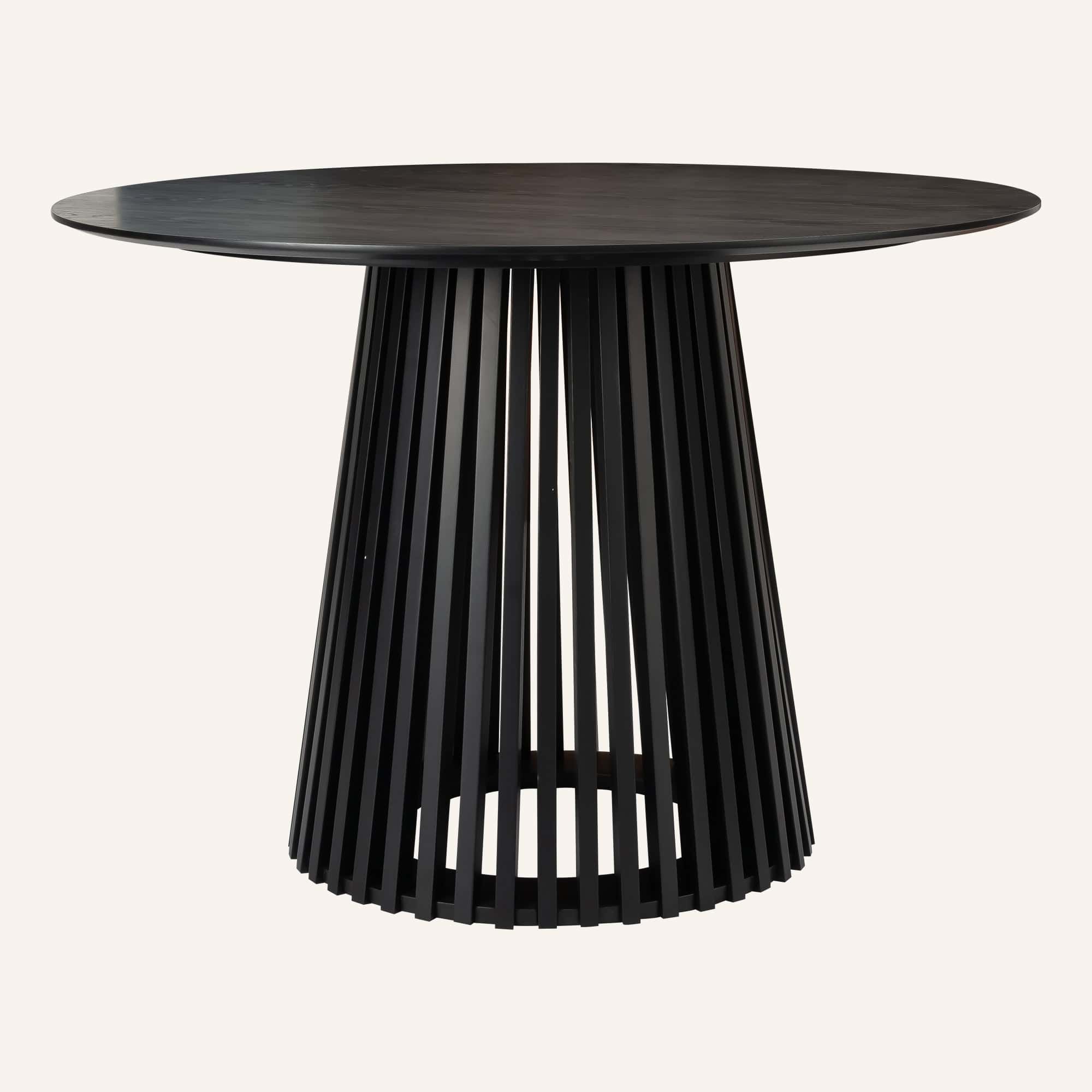 4-Seat Black Palmer Dining Table with Charcoal Armless Chairs - Image 5