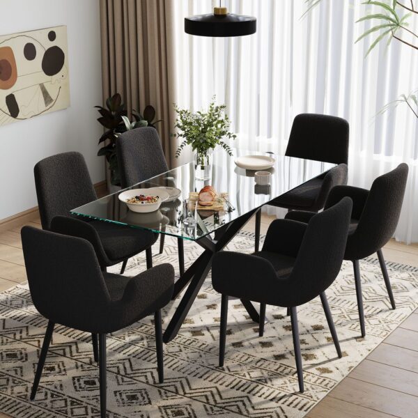 Obsidian Glass Dining Set