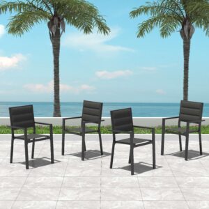 John Aluminium Charcoal Outdoor Dining Chair 4-Piece Set