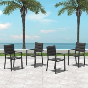 John Aluminium Charcoal Outdoor Dining Chair 4-Piece Set