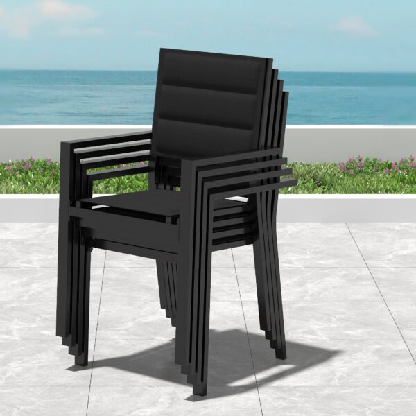 John Aluminium Black Outdoor Dining Chair 4-Piece Set