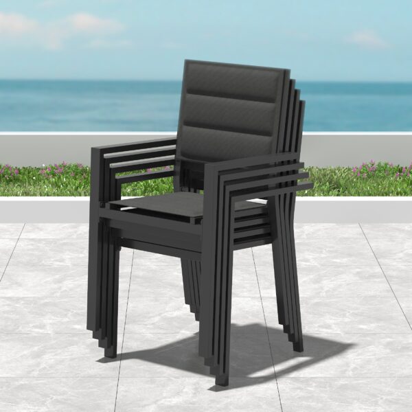 John Aluminium Charcoal Outdoor Dining Chair 4-Piece Set