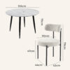 4-Seat White Dining Table Set with Plush Boucle Chairs - Thumbnail Image 17