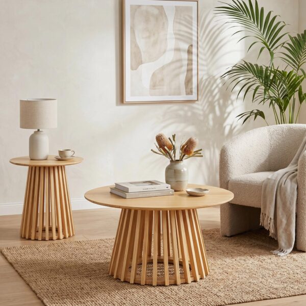 Palmer Coastal Haven Natural Coffee Table and Side Table