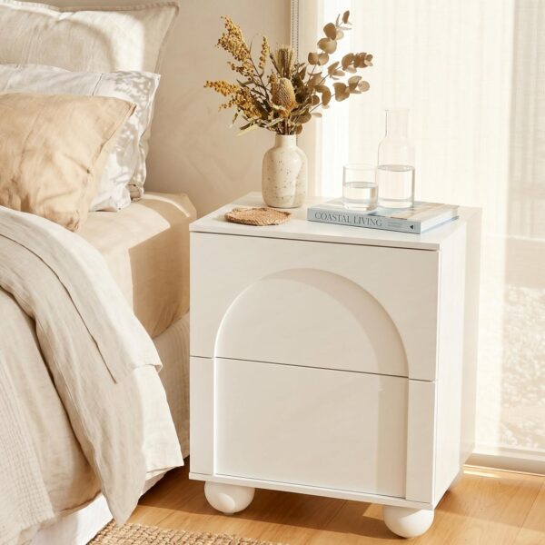 Celestine 2-Drawer Bedside Table with Ball Feet