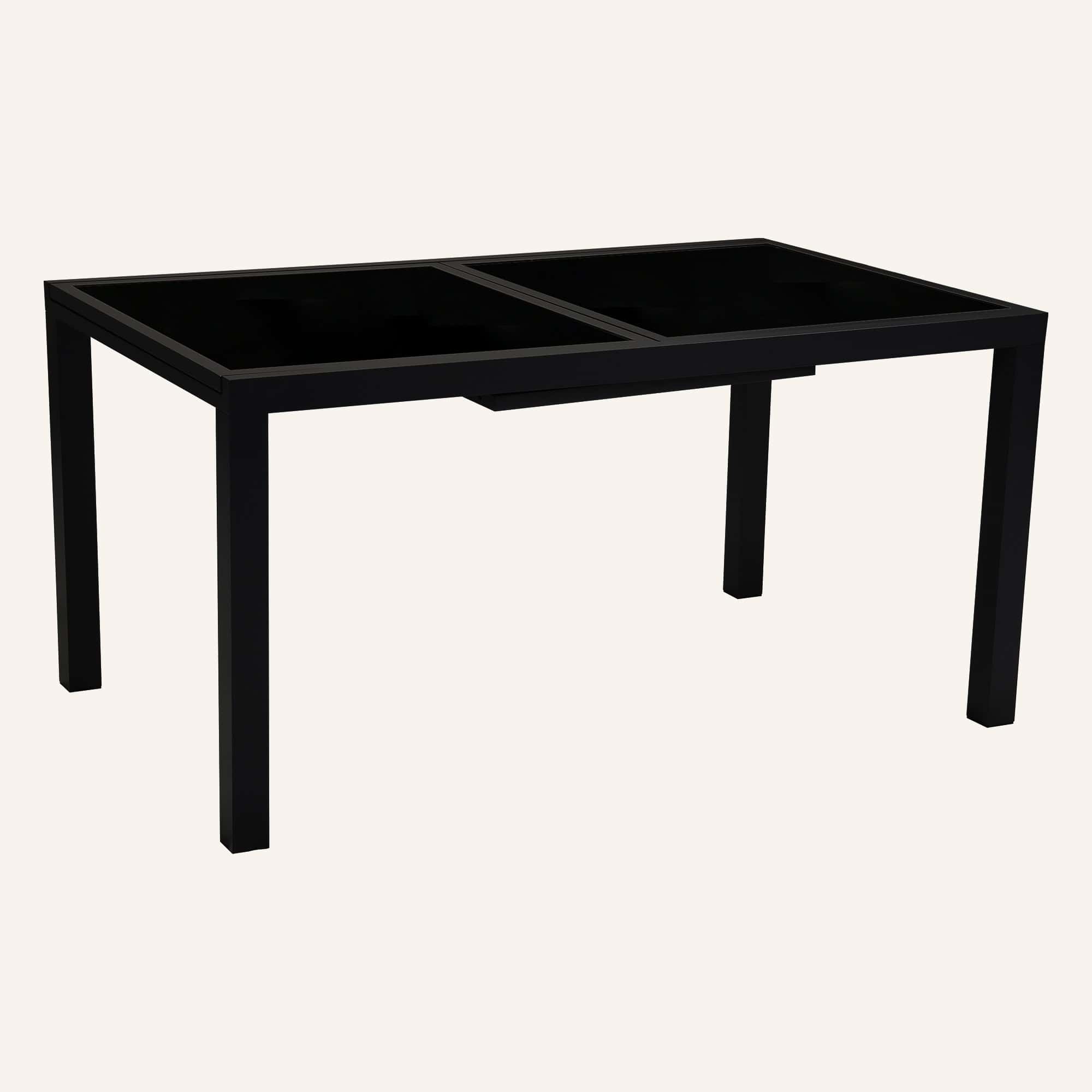 Extendable Glass Outdoor Dining Table - Black - Image 8