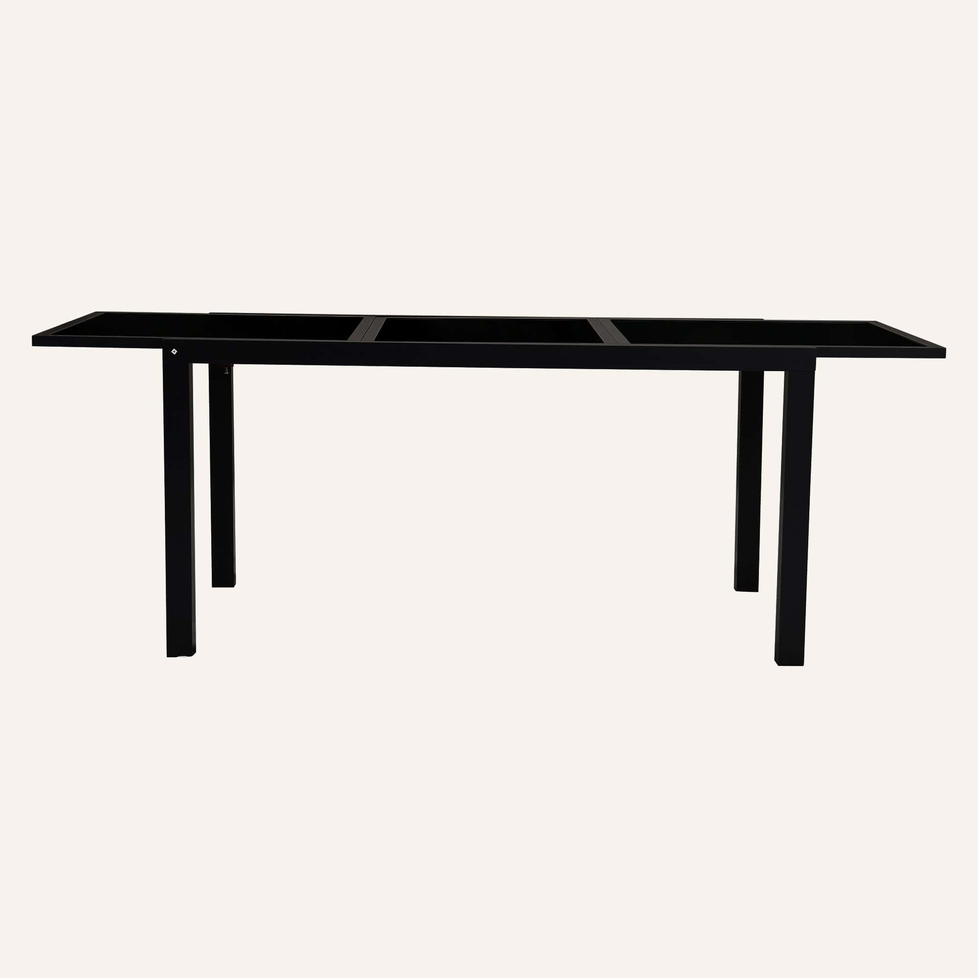 Extendable Glass Outdoor Dining Table - Black - Image 4
