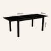 Extendable Glass Outdoor Dining Table - Black - Thumbnail Image 11