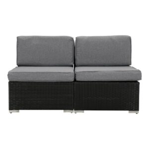 Coastal Drift Fancy Armless Wicker Set