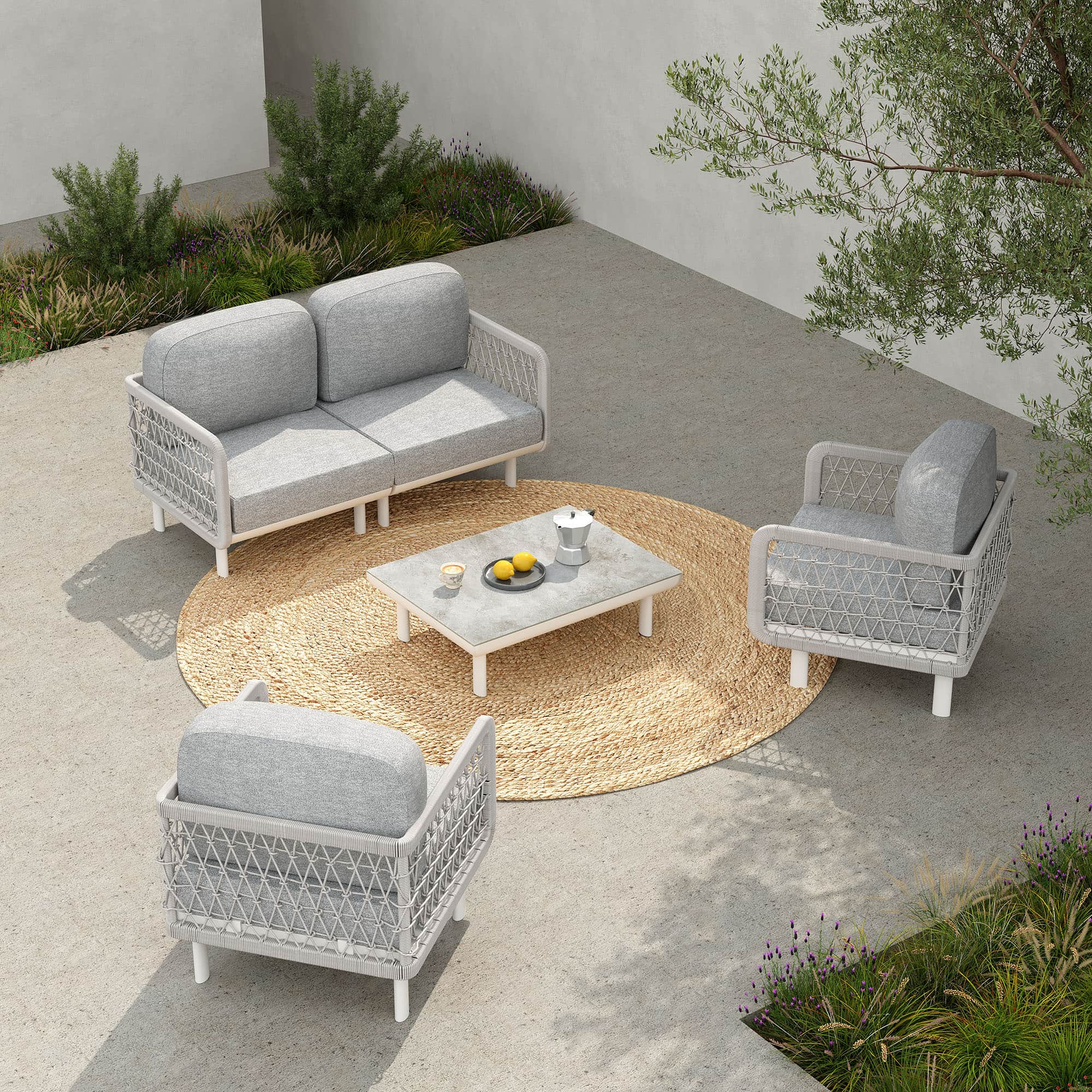 Outdoor Rustic Seating Set – 5 Pieces - Image 3
