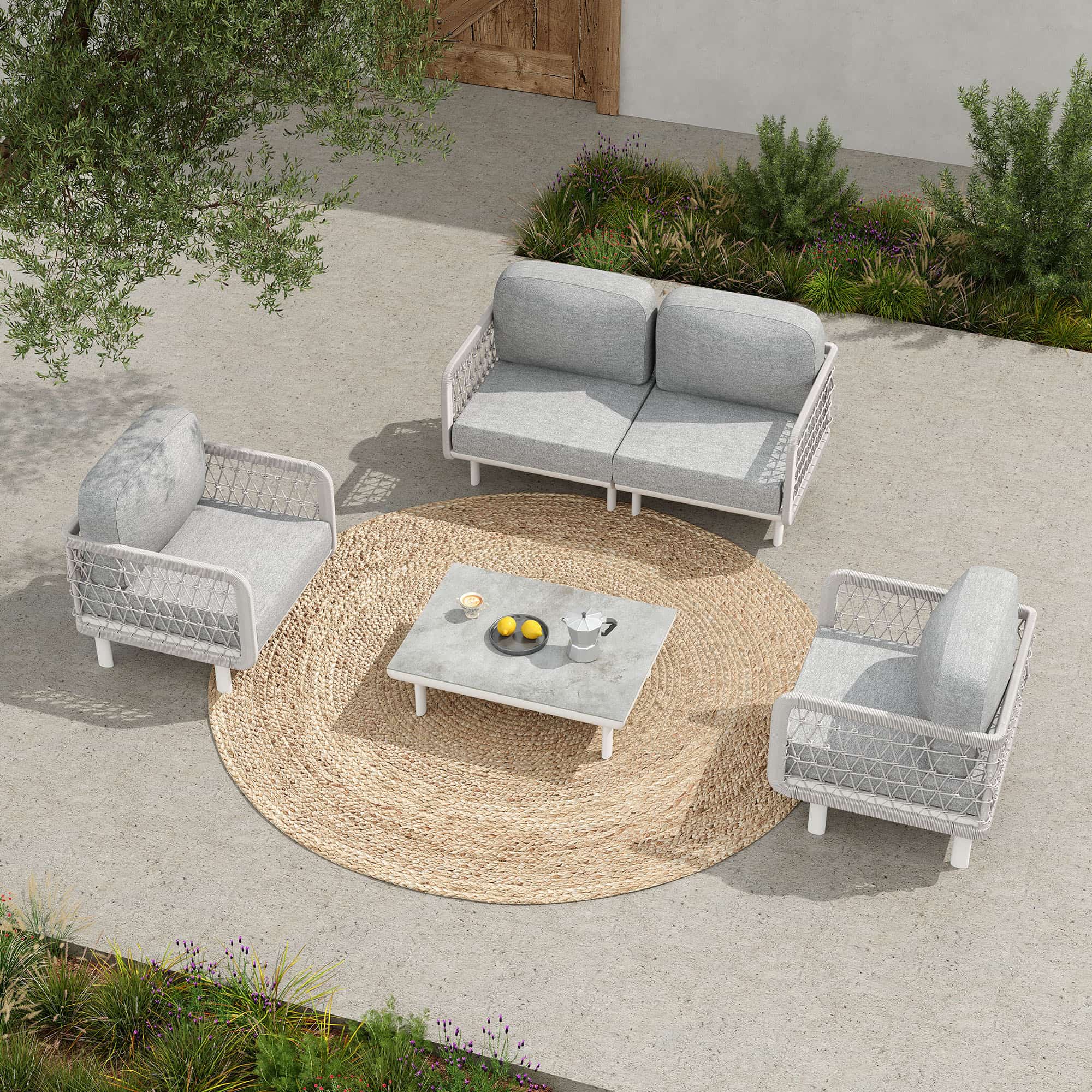 Outdoor Rustic Seating Set – 5 Pieces