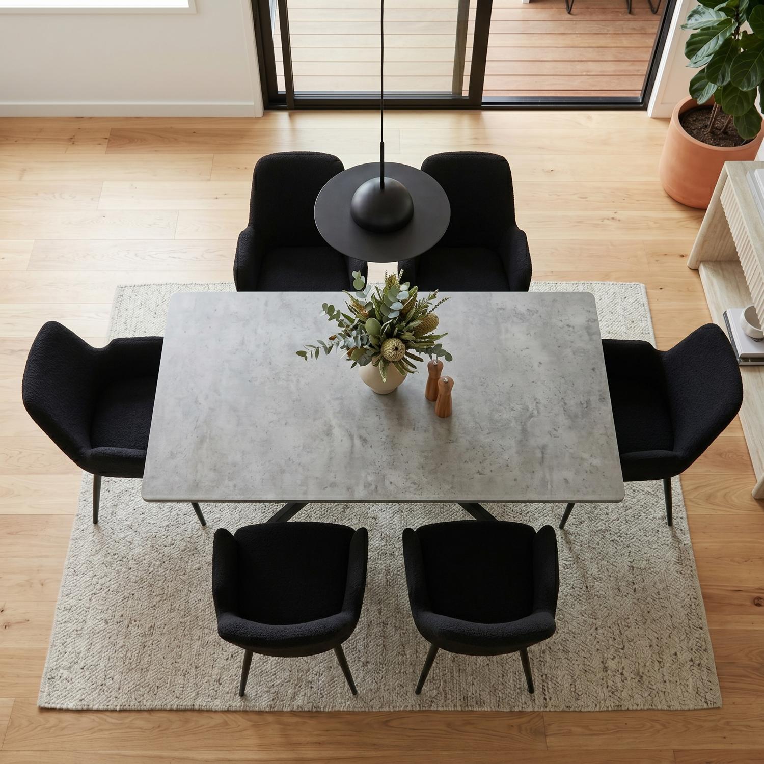 Luxe Dining Table Set with Boucle Armchairs - Image 3