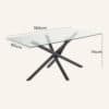 James Black Dining Table with Glass Tabletop - Thumbnail Image 16