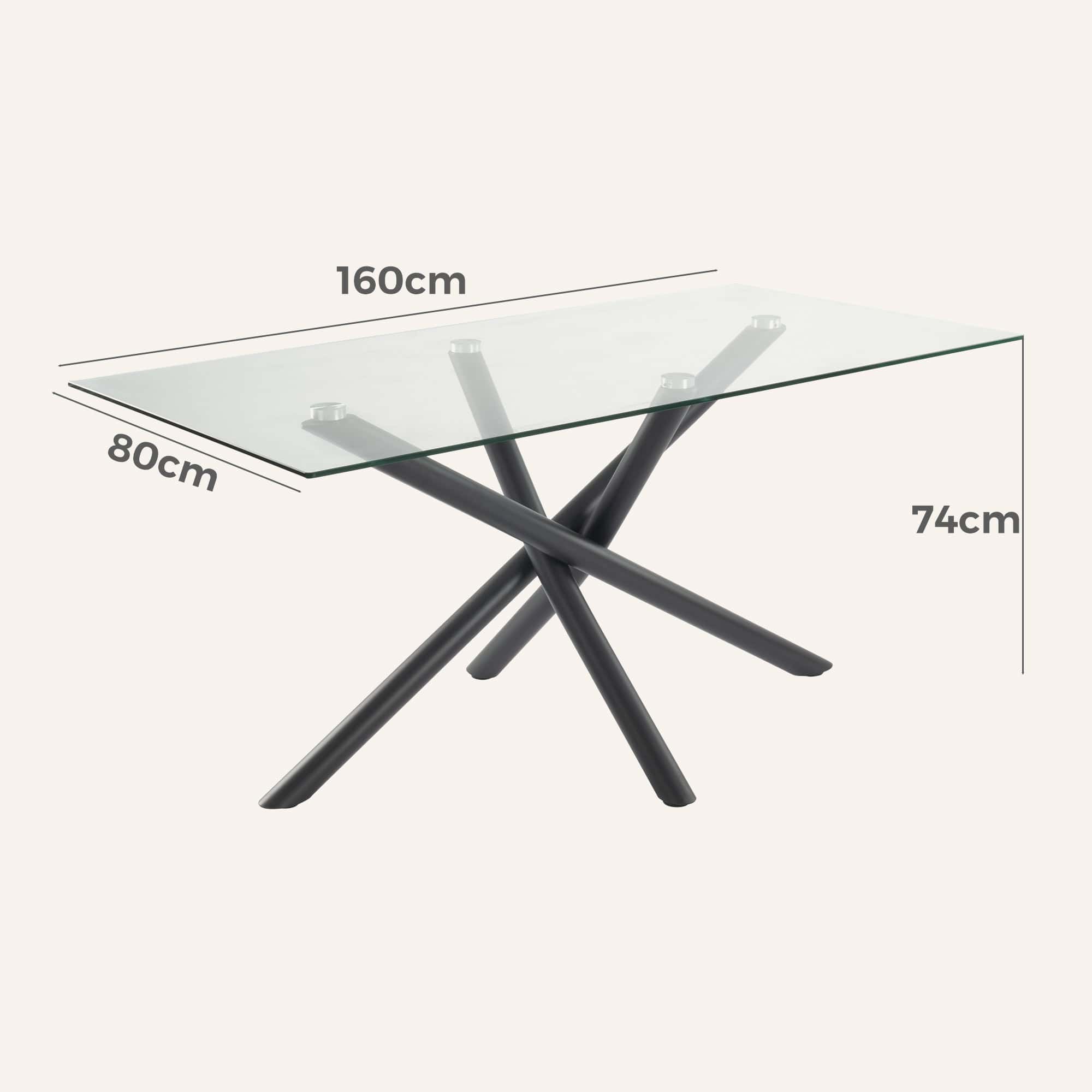 James Black Dining Table with Glass Tabletop - Image 16