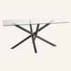 James Black Dining Table with Glass Tabletop - Thumbnail Image 6