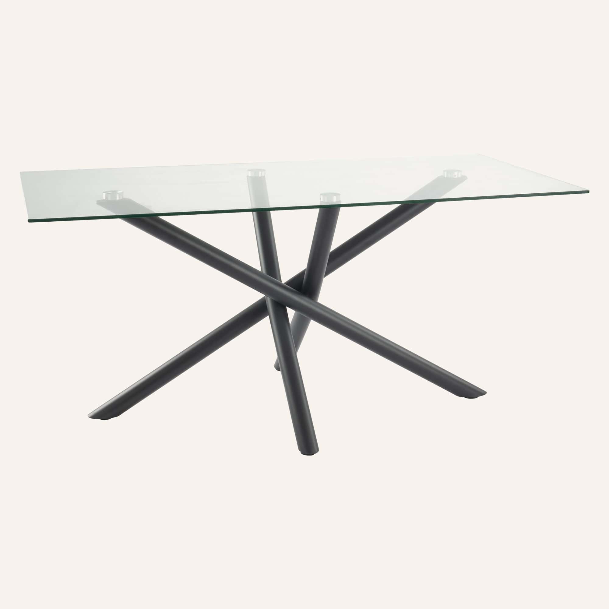 James Black Dining Table with Glass Tabletop - Image 6