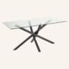 James Black Dining Table with Glass Tabletop - Thumbnail Image 7