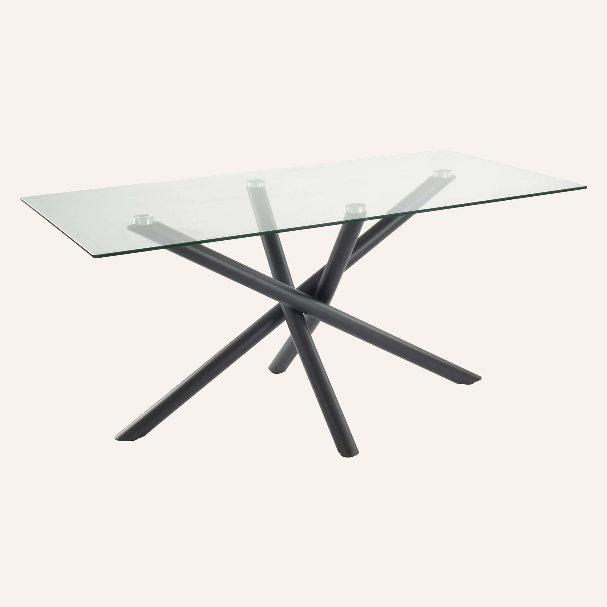 James Black Dining Table with Glass Tabletop - Image 7