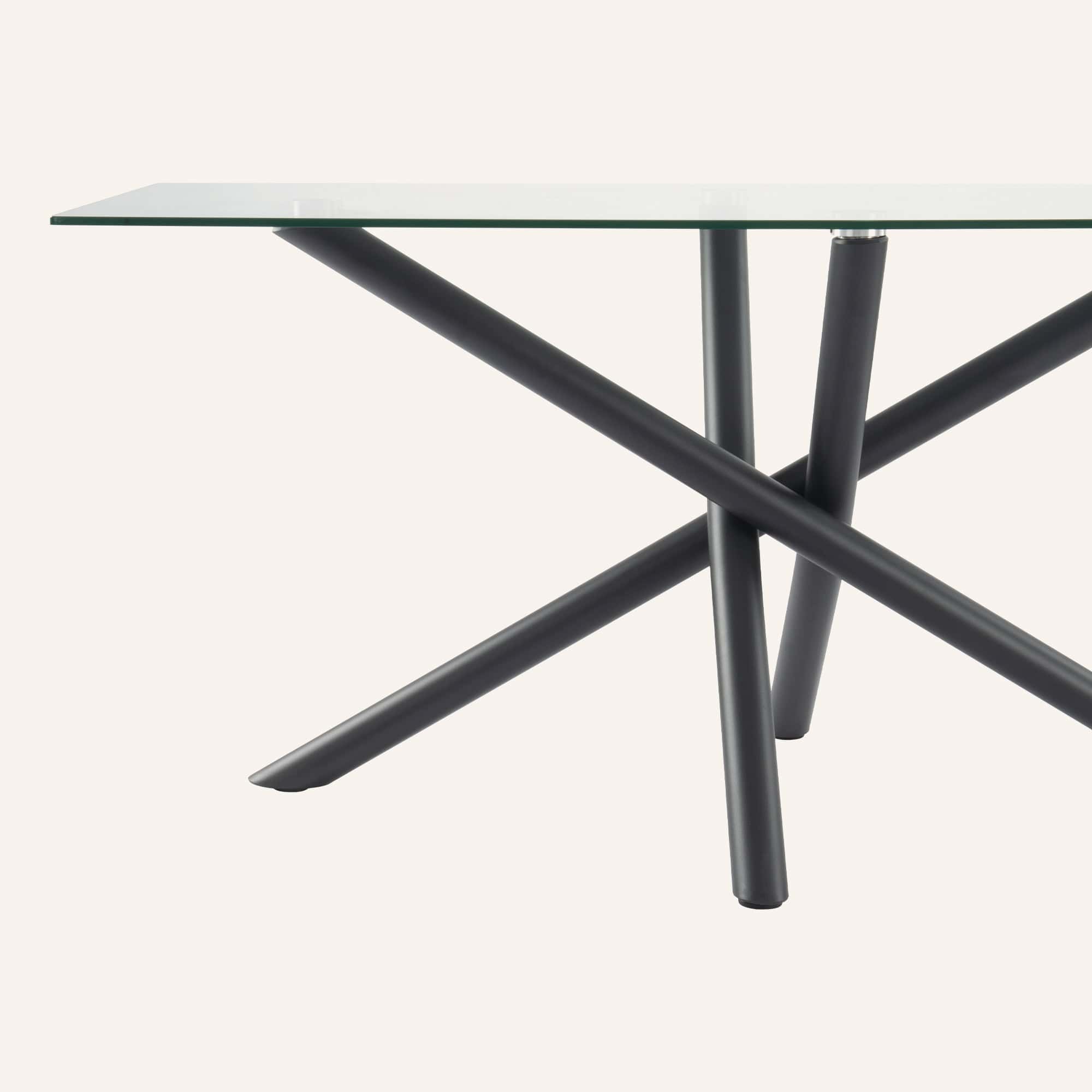James Black Dining Table with Glass Tabletop - Image 10