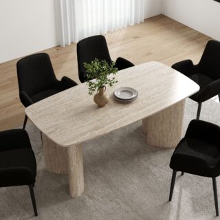 Calm Horizon Travertine Dining Table
