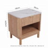 Dreamo Living Ribbleside Bedside Table Modern wooden bedside table with marble top and drawer, 49.5cm high.