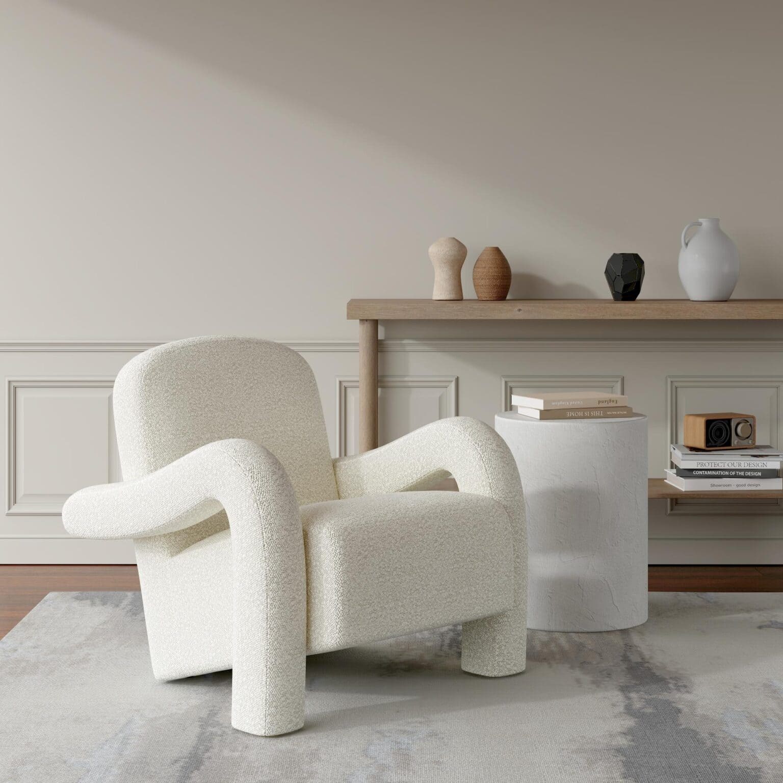 Snowdrift Mid-Century Armchair - Dreamo Living