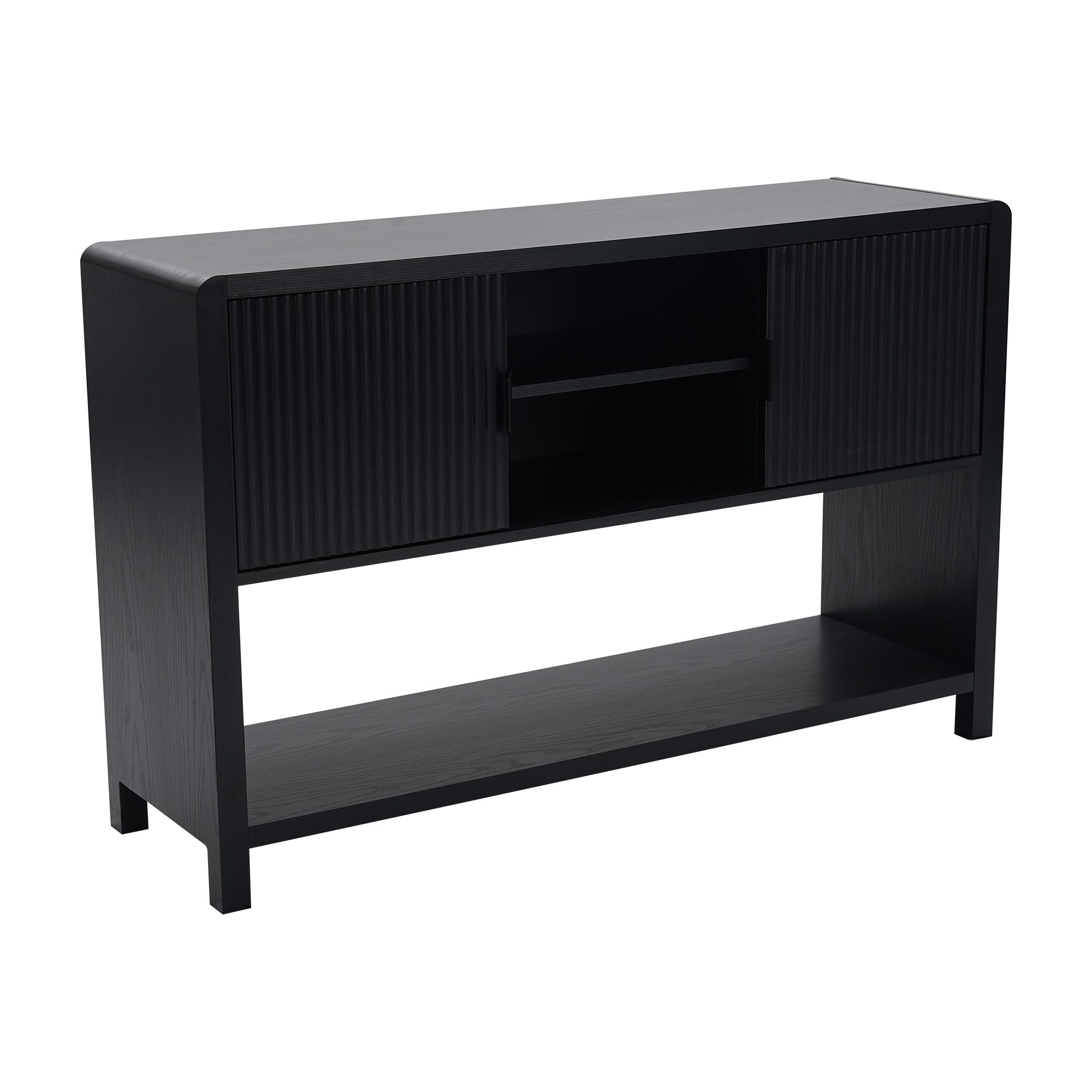Wallis Black Wood-Look Sideboard with Adjustable Shelves - Image 2