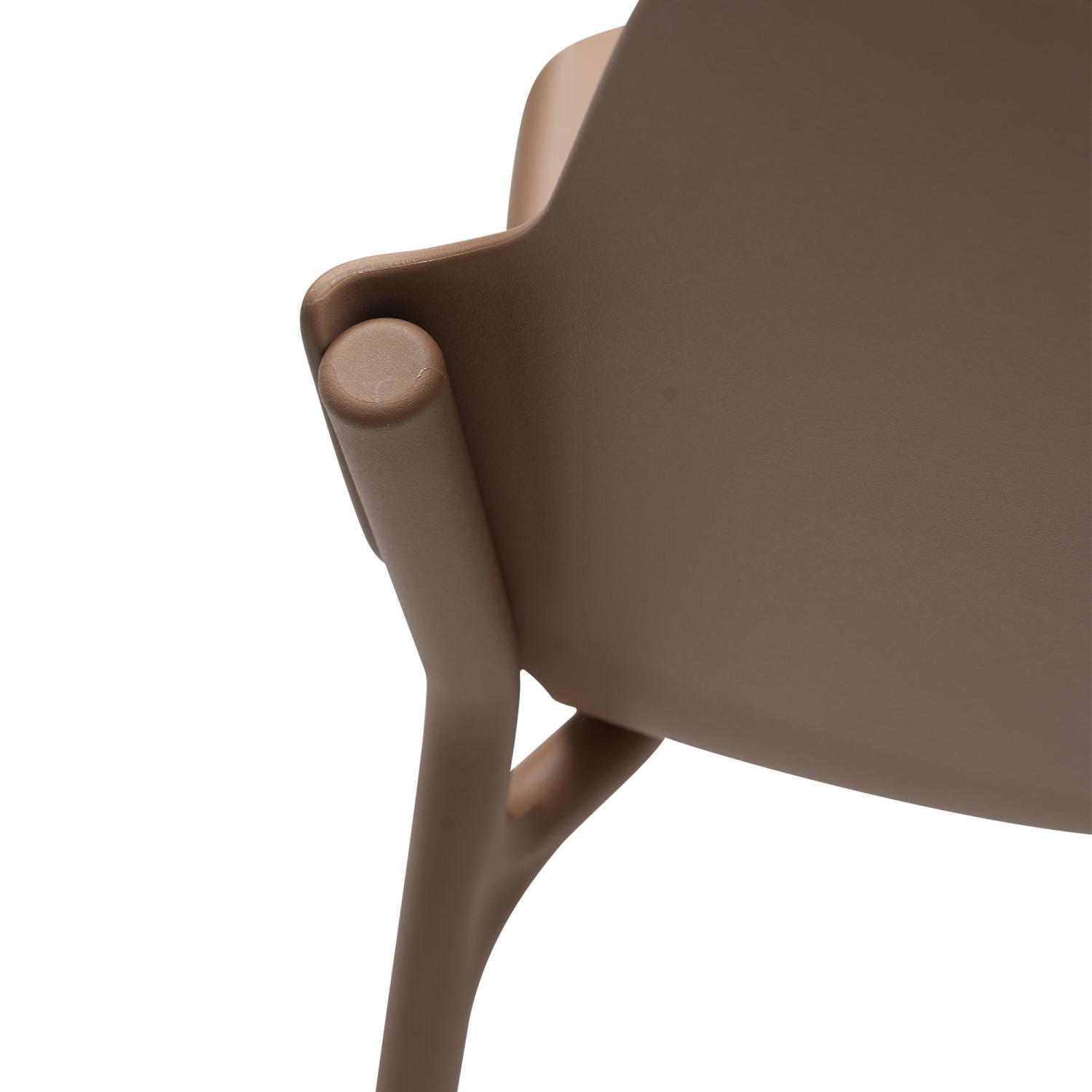 Seabrook Stackable Outdoor Dining Chair – Coffee Brown (Set of 2) - Image 6