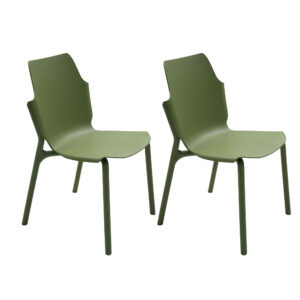 Seabrook Stackable Outdoor Dining Chair – Moss Green (Set of 2)