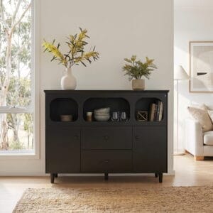Lumina Black Sideboard with Touch Control Dimmable Light