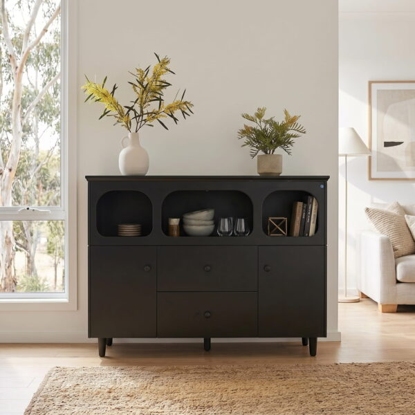 Lumina Black Sideboard with Touch Control Dimmable Light