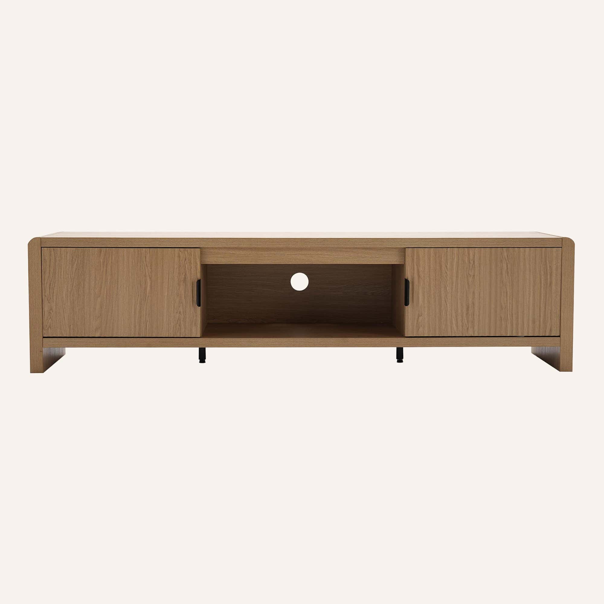 Wallis Natural Wood-Look Entertainment Unit with Storage - Image 5