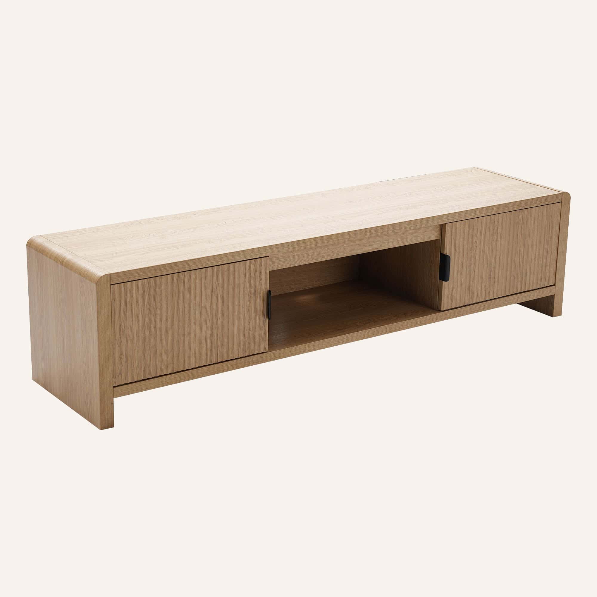 Wallis Natural Wood-Look Entertainment Unit with Storage - Image 6