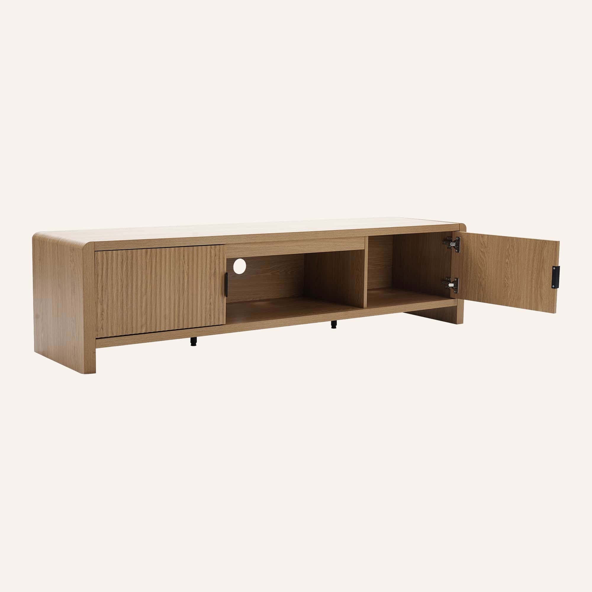 Wallis Natural Wood-Look Entertainment Unit with Storage - Image 8
