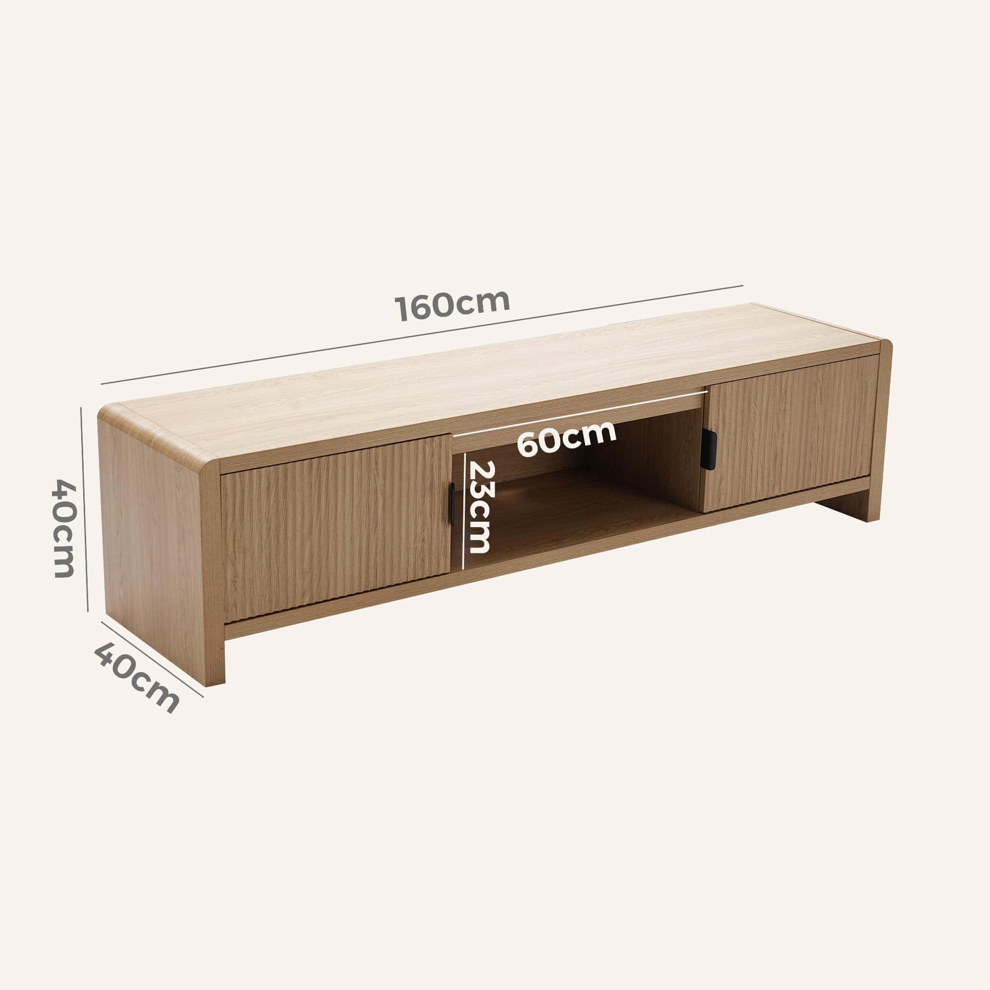 Wallis Natural Wood-Look Entertainment Unit with Storage - Image 19