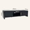 Wallis Black Wood-Look Entertainment Unit with Storage - Thumbnail Image 13
