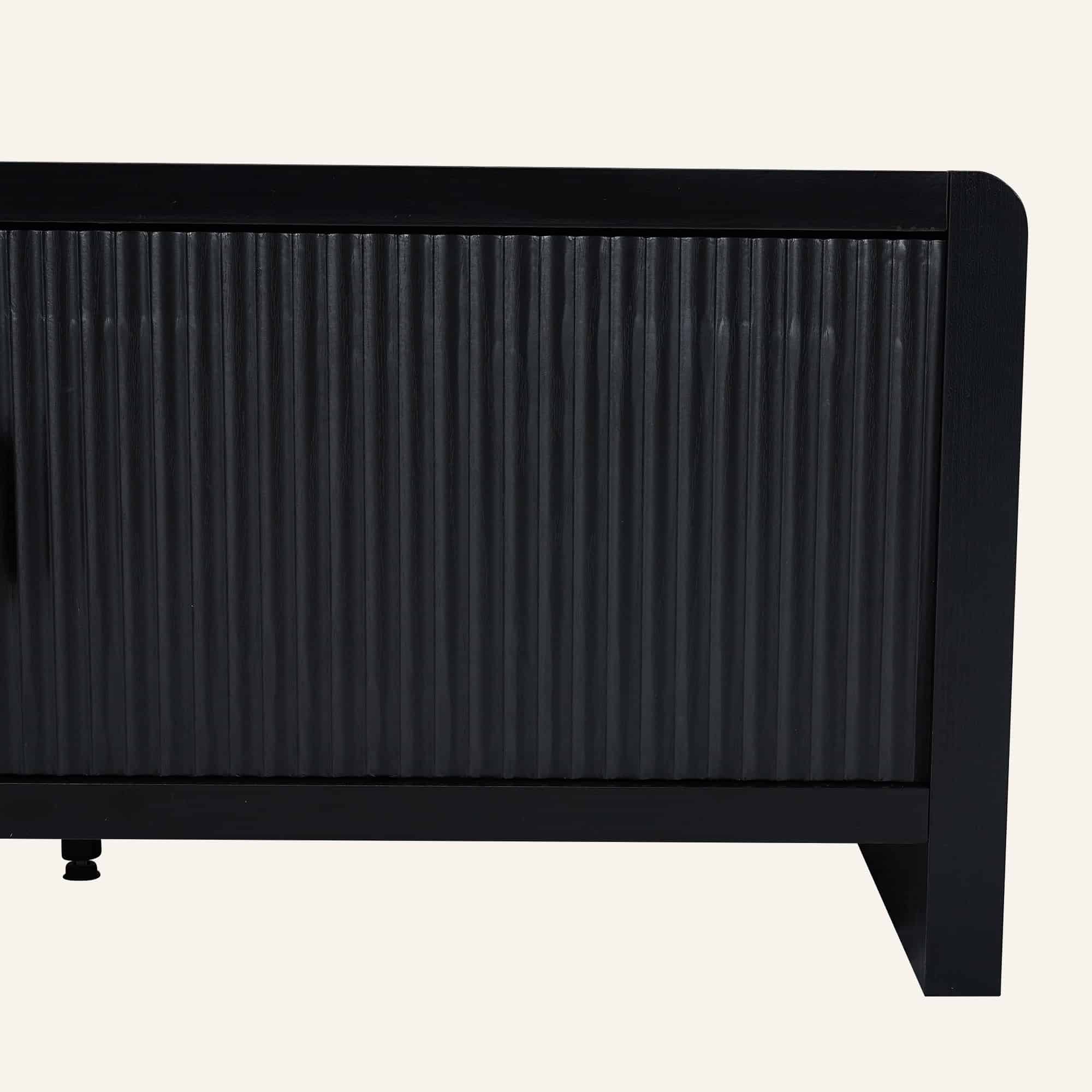 Wallis Black Wood-Look Entertainment Unit with Storage - Image 8