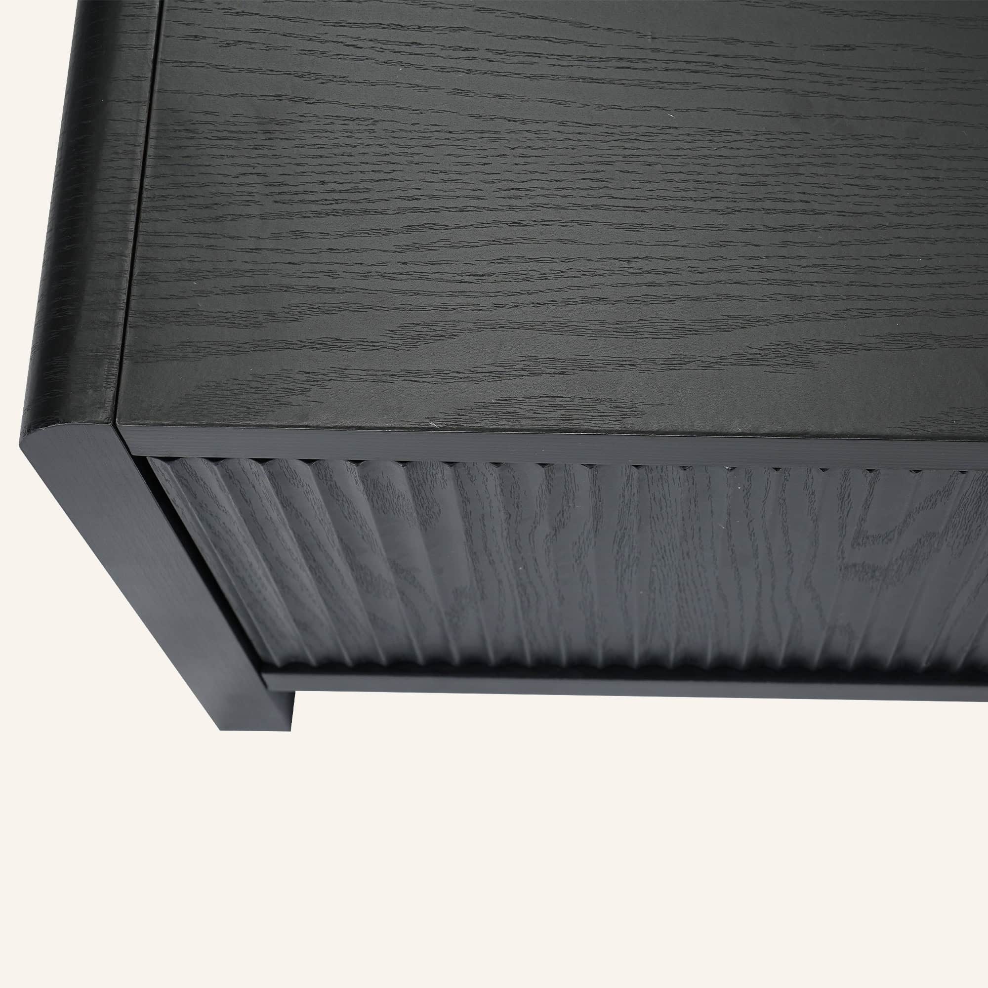 Wallis Black Wood-Look Entertainment Unit with Storage - Image 9