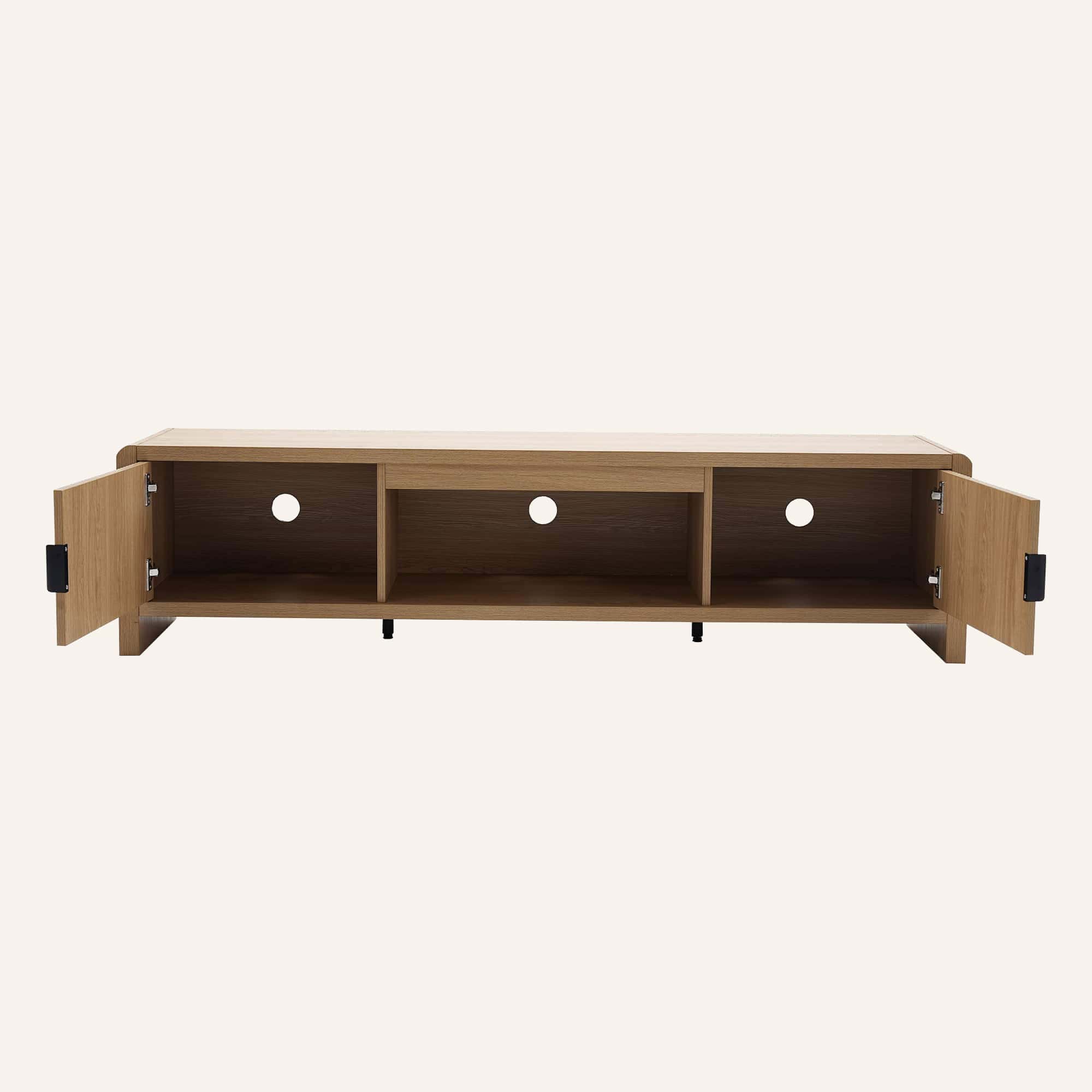 Wallis Natural Wood-Look Entertainment Unit with Storage - Image 9