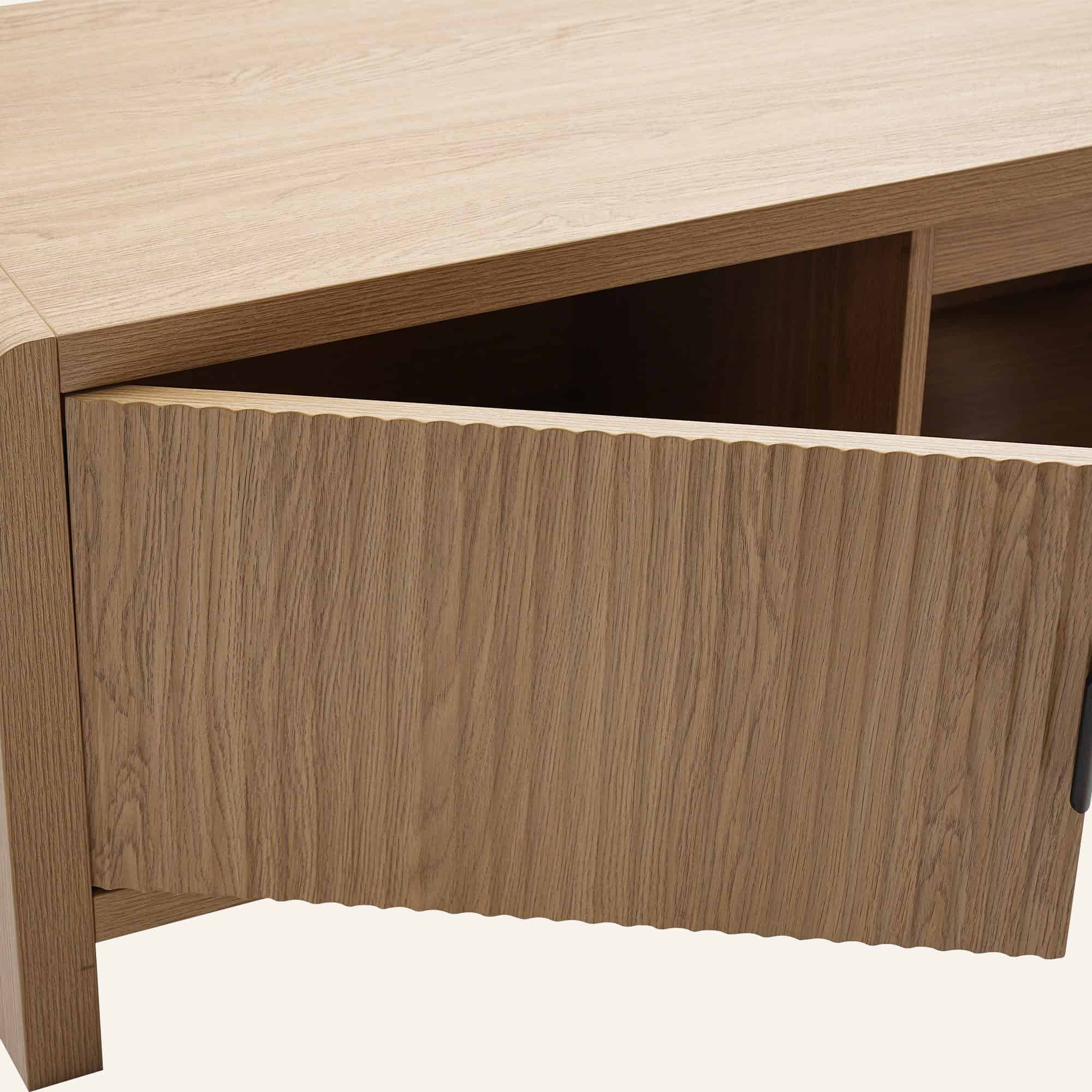 Wallis Natural Wood-Look Entertainment Unit with Storage - Image 16