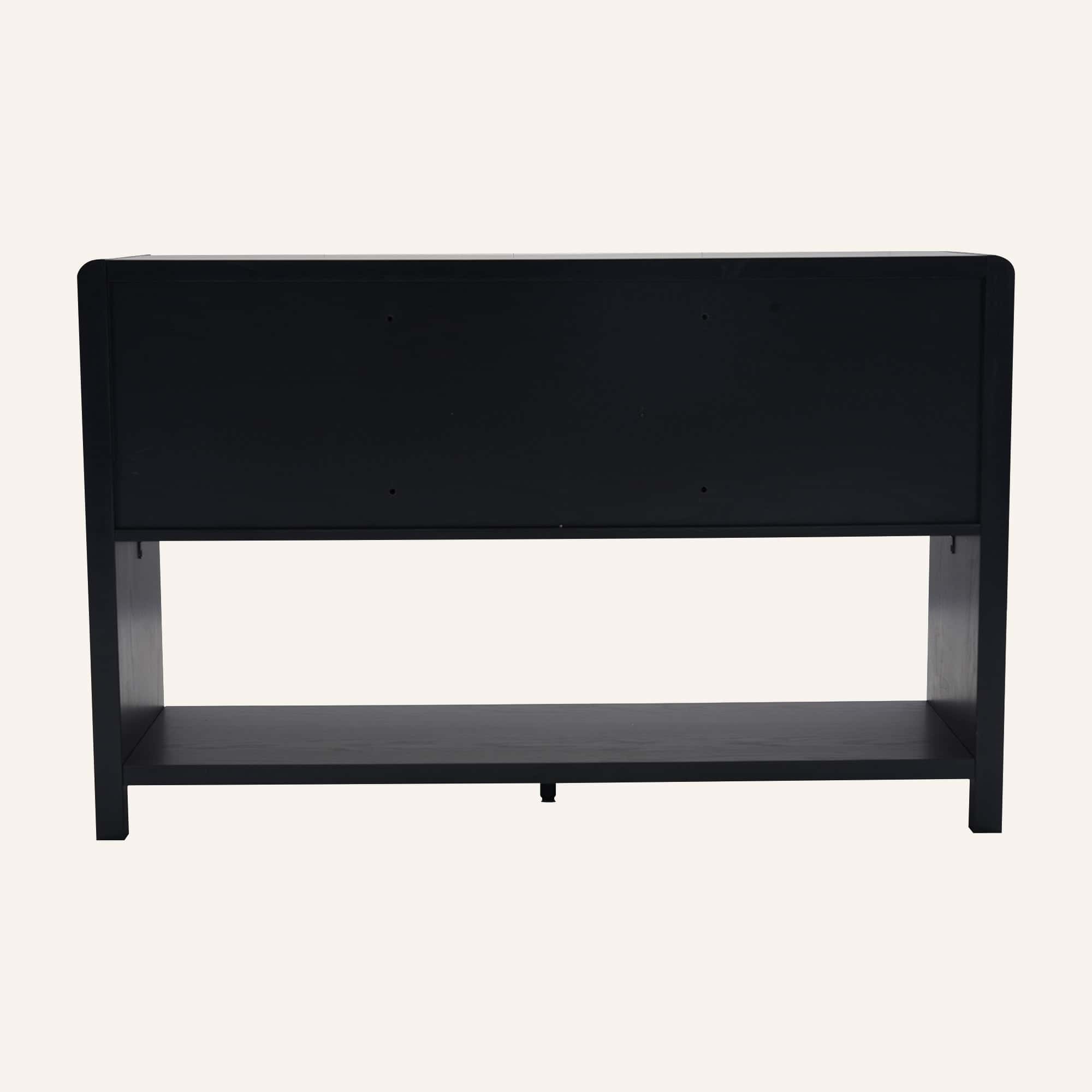 Wallis Black Wood-Look Sideboard with Adjustable Shelves - Image 6
