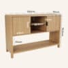 Wallis Natural Wood-Look Sideboard with Adjustable Shelves - Thumbnail Image 12