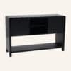 Wallis Black Wood-Look Sideboard with Adjustable Shelves - Thumbnail Image 3