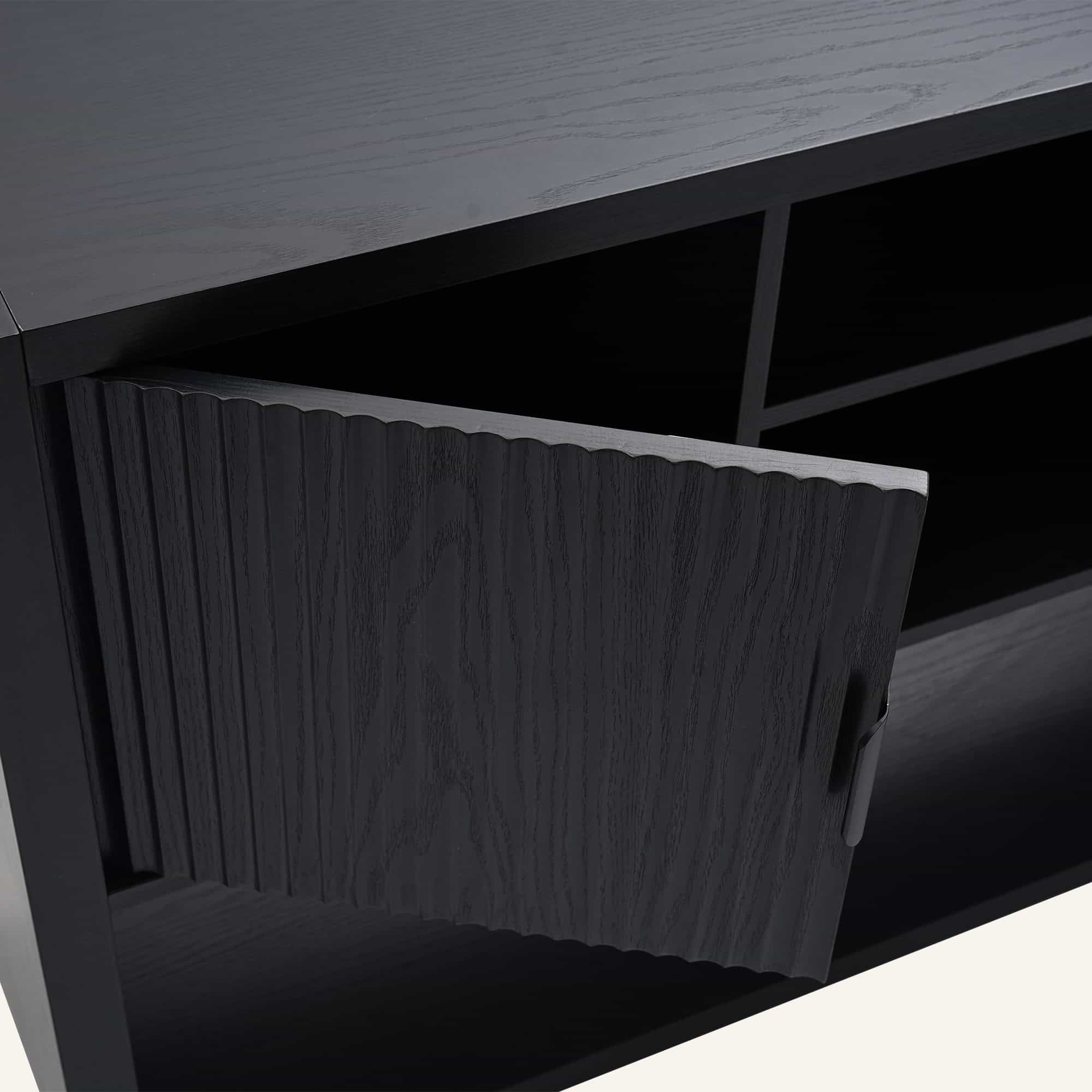 Wallis Black Wood-Look Sideboard with Adjustable Shelves - Image 10